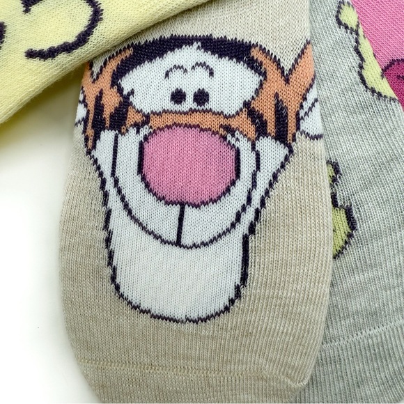 Winnie the Pooh Womens No Show Socks Liners Piglet Tigger Eeyore Fun Pastel Gift - Picture 4 of 8